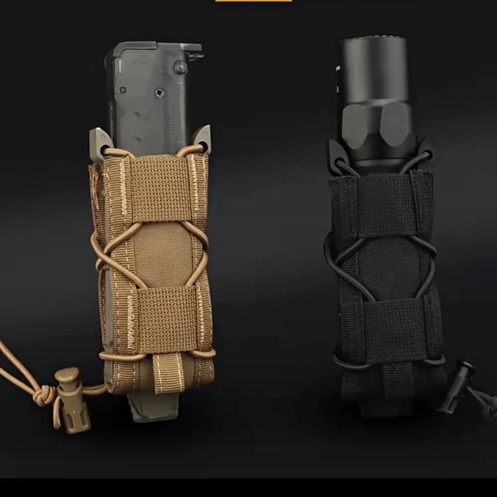 Edc Carry Flashlight - 9 มม.ปืนพกนิตยสารเดี่ยวกระเป๋า MOLLE MINI MAG HOLSTER