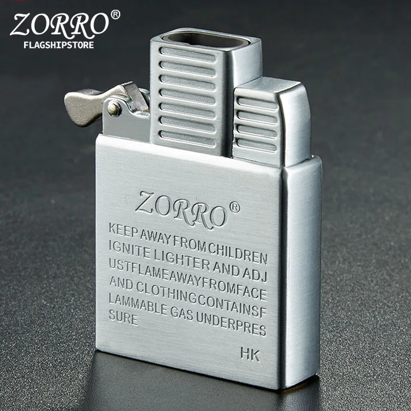 Lighter Insert Zippo - ไฟแช็คกันลม ZORRO รุ่นดั้งเดิม แบบจุดสองหัว ใช้แก๊ส/น้ำมันก๊าด พร้อมหัวพ่นไฟแบบเจ็ท