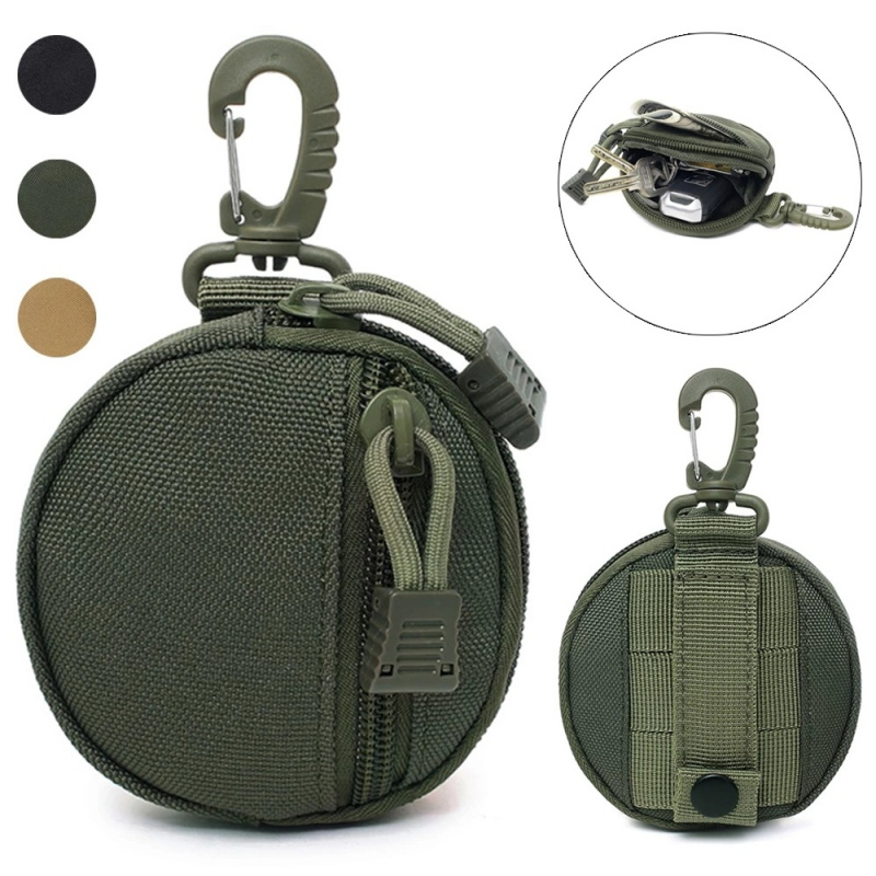 Edc Carry Items - กระเป๋าคาดเอวอเนกประสงค์กลางแจ้ง กระเป๋าใส่กุญแจไนลอนขนาดเล็กแบบยุทธวิธีพร้อมหัวเข็มขัด เดินป่า ตั้งแคมป์ ท่องเที่ยว EDC