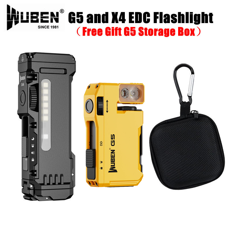 Edc Carry Flashlight - WUBEN G5 & X4 EDC ไฟฉายแบบชาร์จไฟได้แบบพกพาไฟฉายกันน้ำพร้อมไฟ