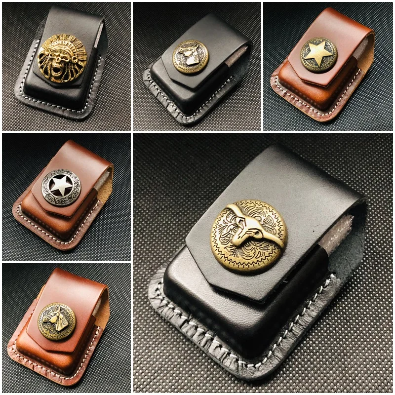 Lighter Insert Zippo - กระเป๋าคาดเอวหนังคุณภาพสูงแบบคลาสสิกหลายสไตล์สำหรับใส่ไฟแช็คซิปโป ซองใส่ไฟแช็คแบบเข็มขัด