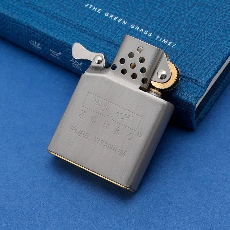Lighter Insert Zippo - กลไกไฟแช็กไทเทเนียมบริสุทธิ์รุ่นที่สองของ ZORRO, ซับในลายหินอ่อนที่ได้รับการปรับปรุง, อุปกรณ์เสริมสำหรับไฟแช็กทั่วไป