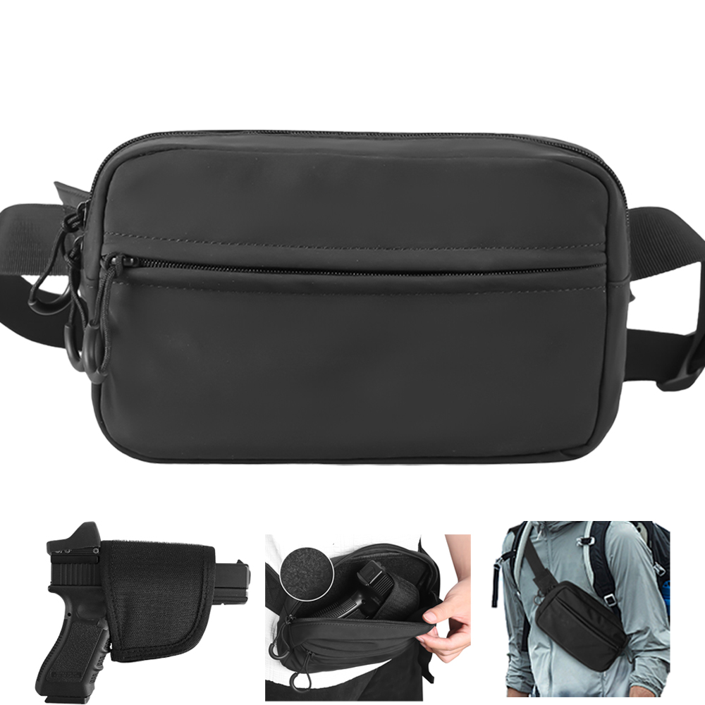 Edc Carry Fanny Pack - ยุทธวิธีCrossbodyกระเป๋าปืนพกเอวแพ็คปกปิดปืนพกพาHOLSTER EDC Fanny Packพร้อมเข็มขัดซิปสําหรับกีฬาTravel Work