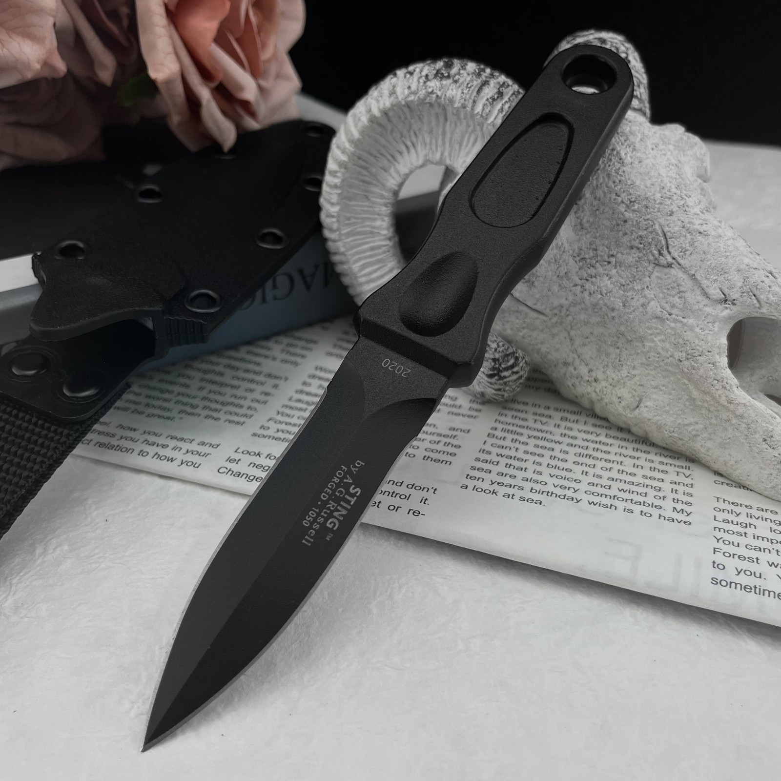 Edc Every Day Carry おもちゃ - มีดใบตายอเนกประสงค์ เหล็ก 8Cr13MoV สำหรับตั้งแคมป์กลางแจ้ง พกพาในชีวิตประจำวัน พร้อมปลอกมีด