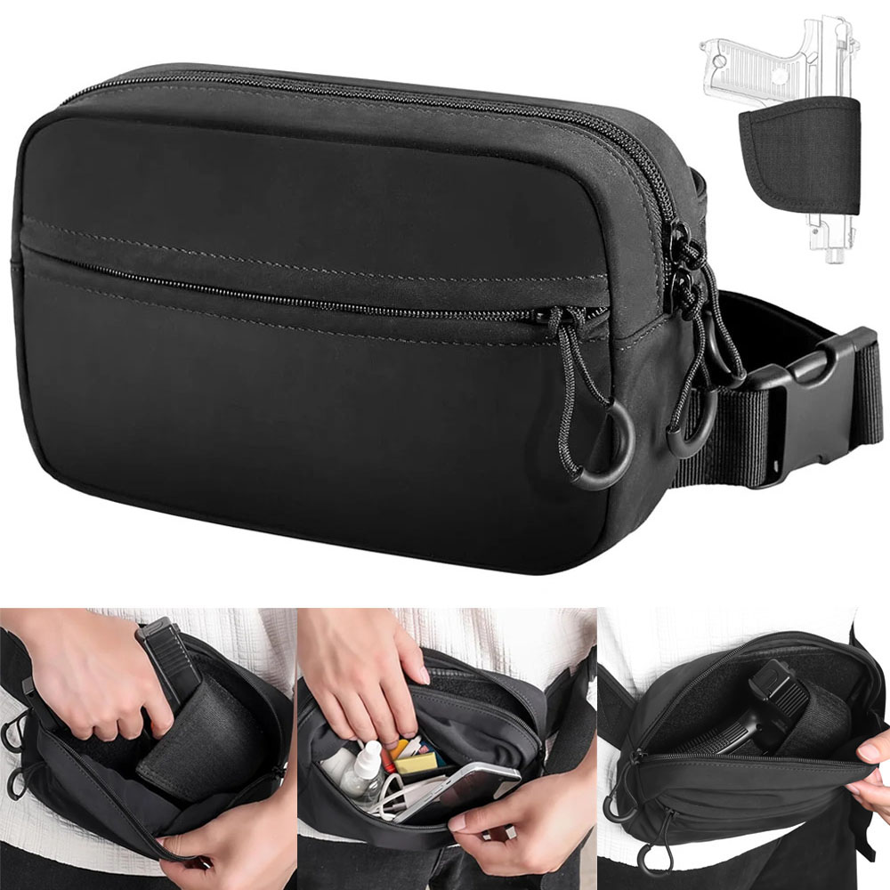 ปกปิดพกพาปืนกระเป๋าปืนพกปืนพกเ - Edc Carry Fanny Pack บทวิจารณ์และราคา