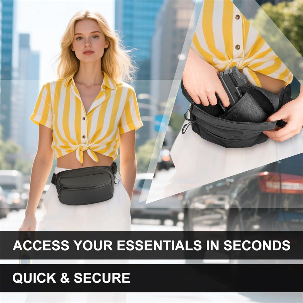 ปกปิดพกพาปืนกระเป๋าปืนพกปืนพกเ - Edc Carry Fanny Pack บทวิจารณ์และราคา