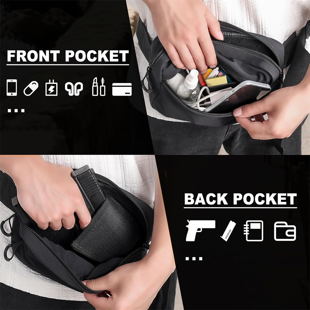 ปกปิดพกพาปืนกระเป๋าปืนพกปืนพกเ - Edc Carry Fanny Pack บทวิจารณ์และราคา