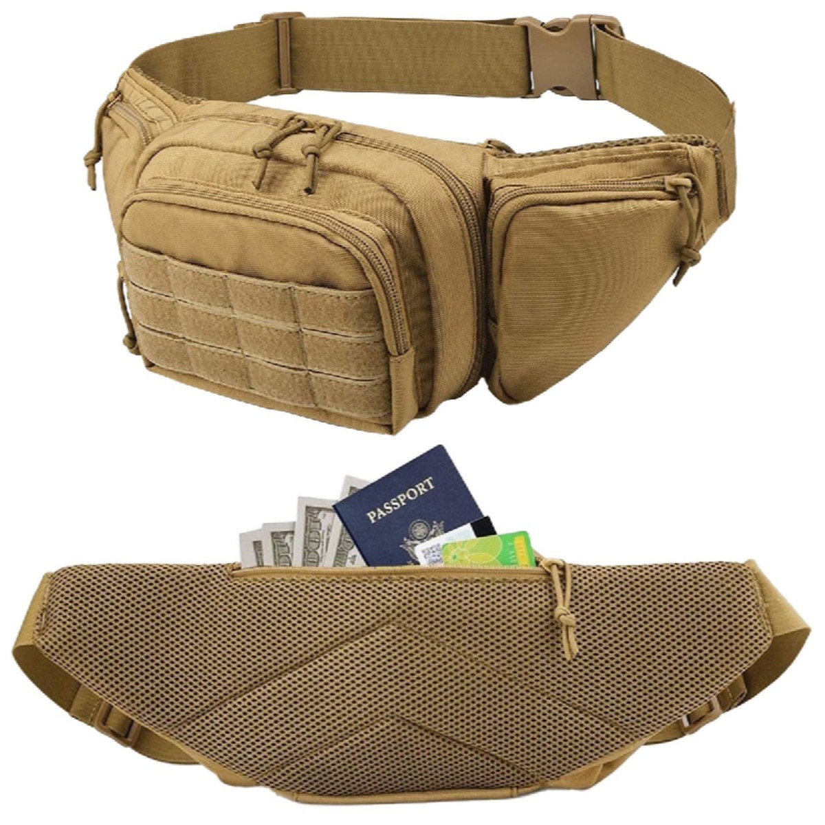 กระเป๋าคาดเอว MOLLE Tactical ส - Edc Carry Fanny Pack บทวิจารณ์และราคา