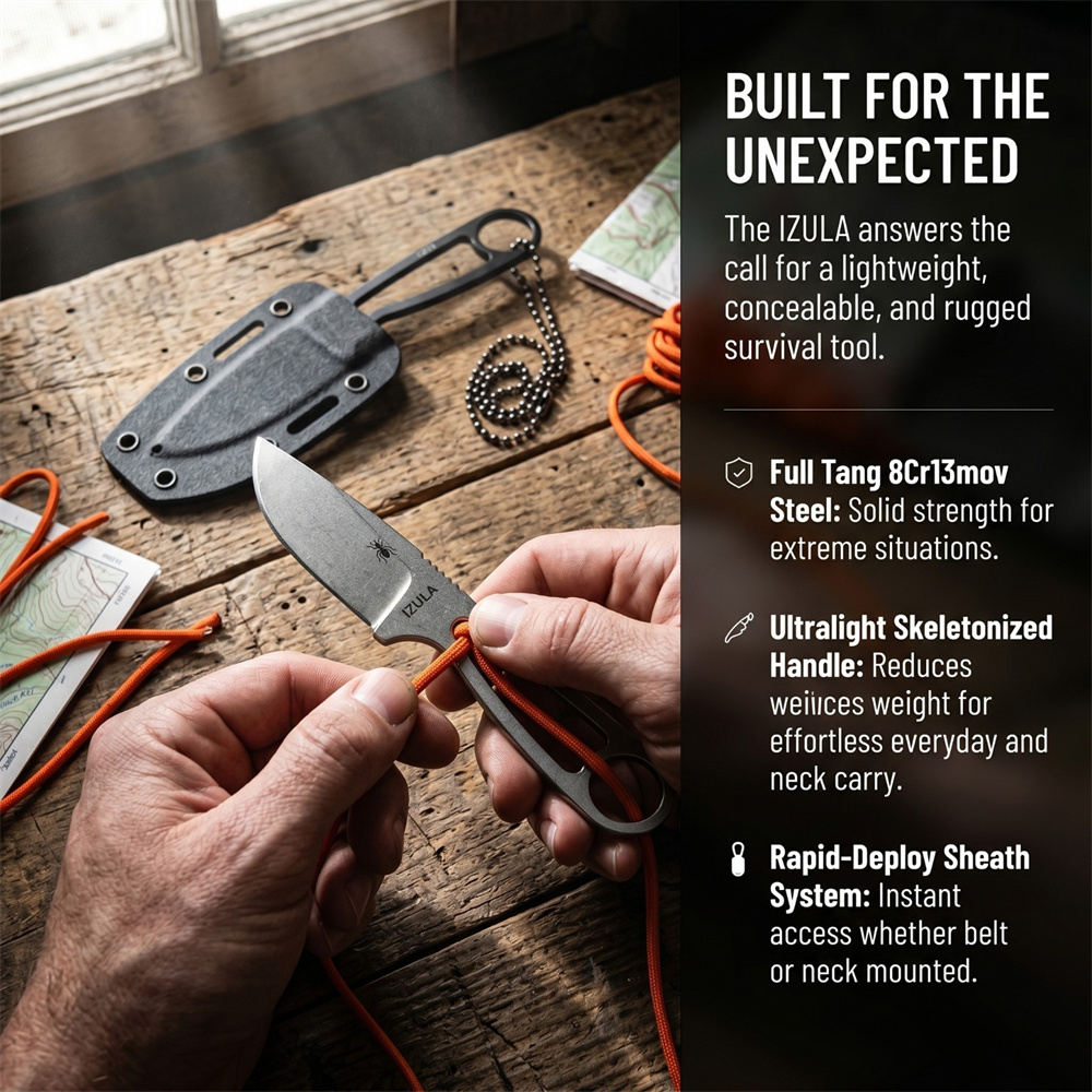 มีดพกพาแบบเต็มด้าม ใบมีดแข็งแร - Edc Carry Fixed Blade บทวิจารณ์และราคา