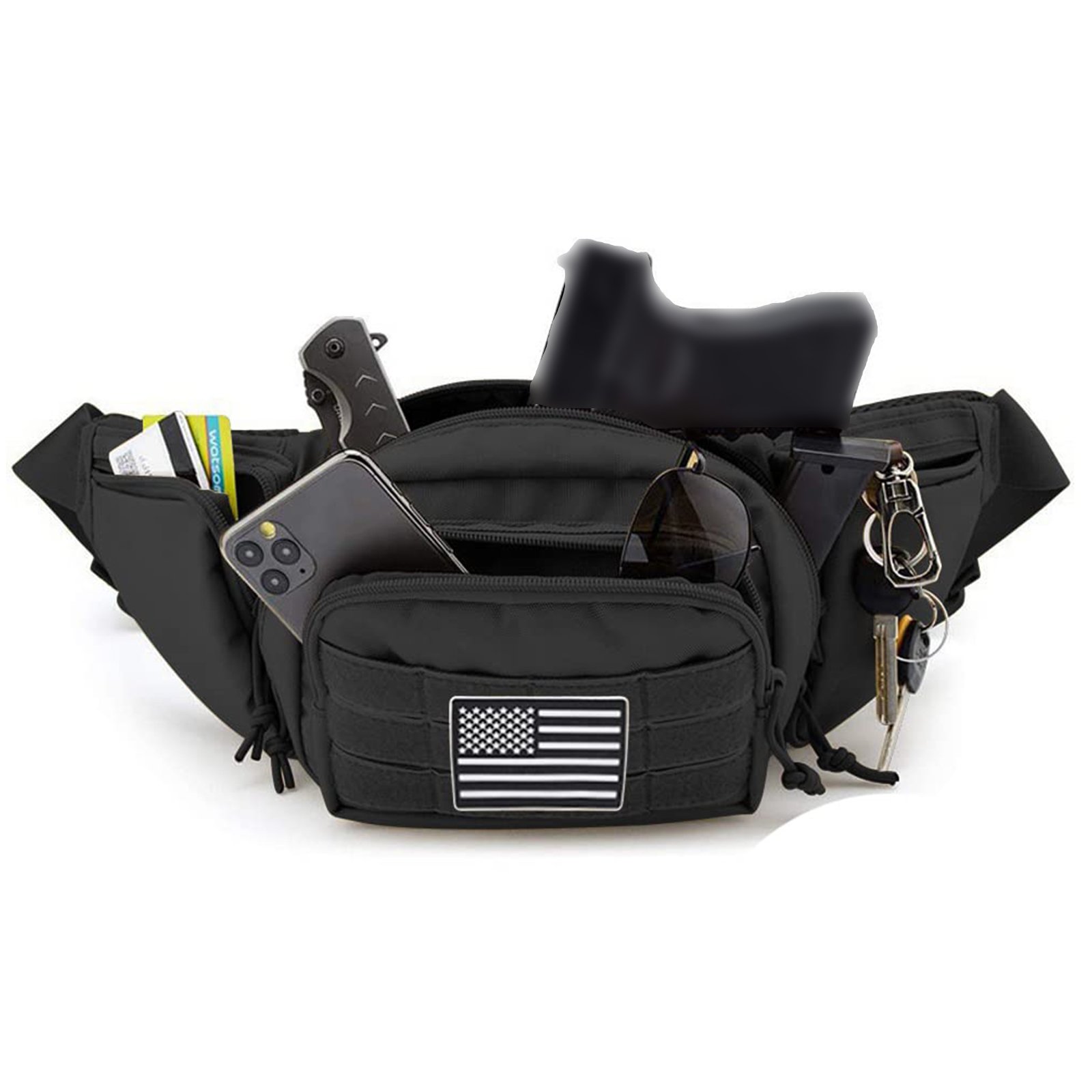 กระเป๋าคาดเอวแบบยุทธวิธี ซองใส - Edc Carry Fanny Pack บทวิจารณ์และราคา