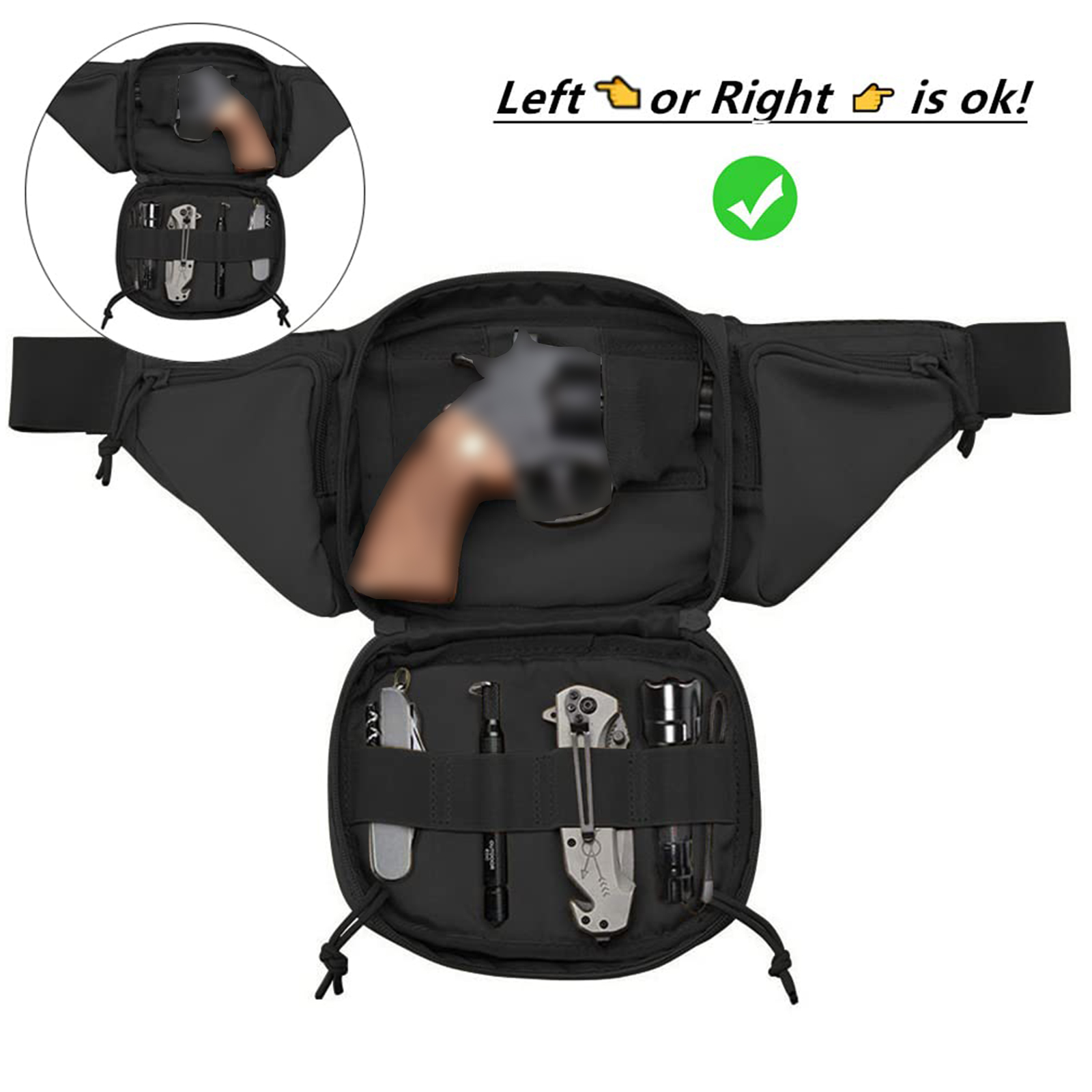 กระเป๋าคาดเอวแบบยุทธวิธี ซองใส - Edc Carry Fanny Pack บทวิจารณ์และราคา