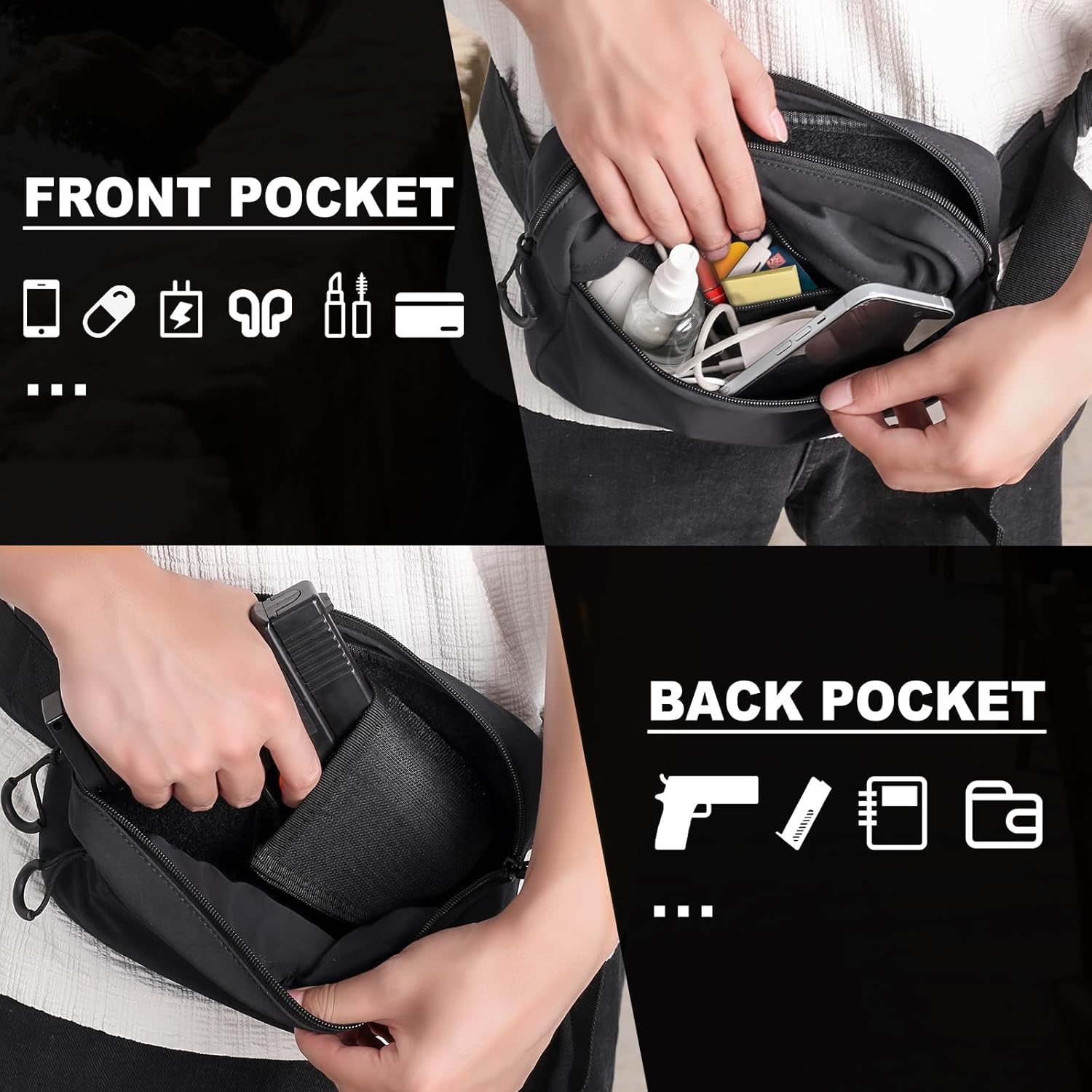 ยุทธวิธี Fanny Pack Holster ปก - Edc Carry Fanny Pack บทวิจารณ์และราคา